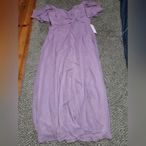 Elegant Lavender Off-Shoulder Dress